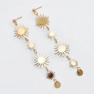Golden Star Dangle Earrings